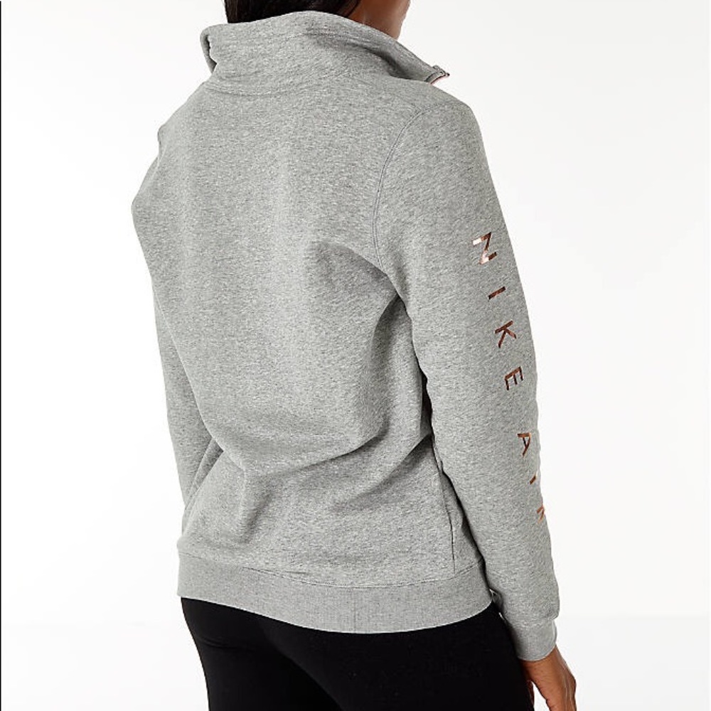 NWT Nike Air Half Zip Pullover Grey + Rose Gold - Picture 7 of 8